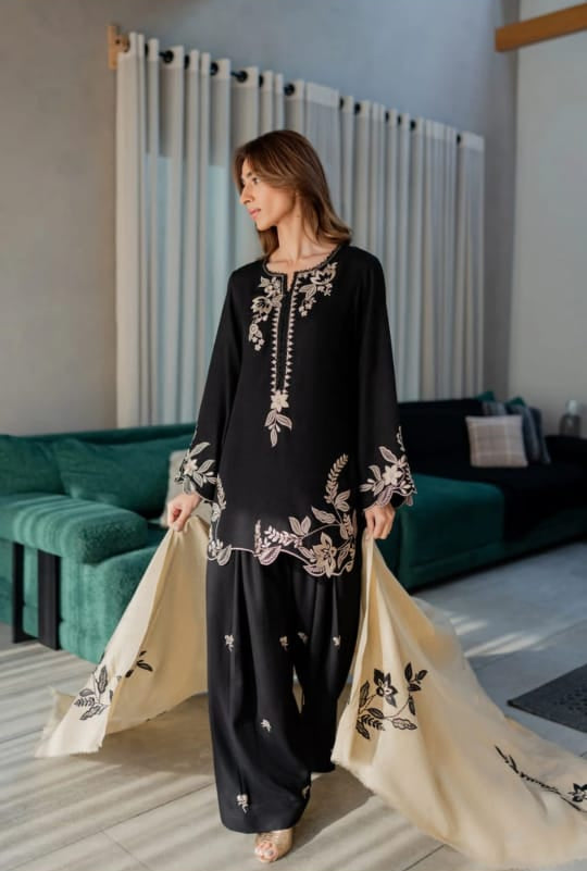 3 Piece Cotton Suit -Embroidered (Pret)