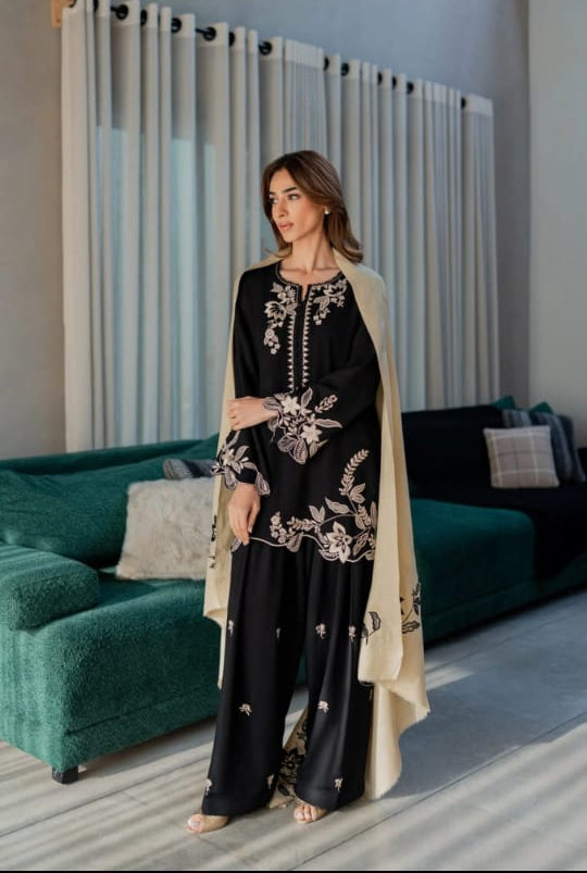 3 Piece Cotton Suit -Embroidered (Pret)