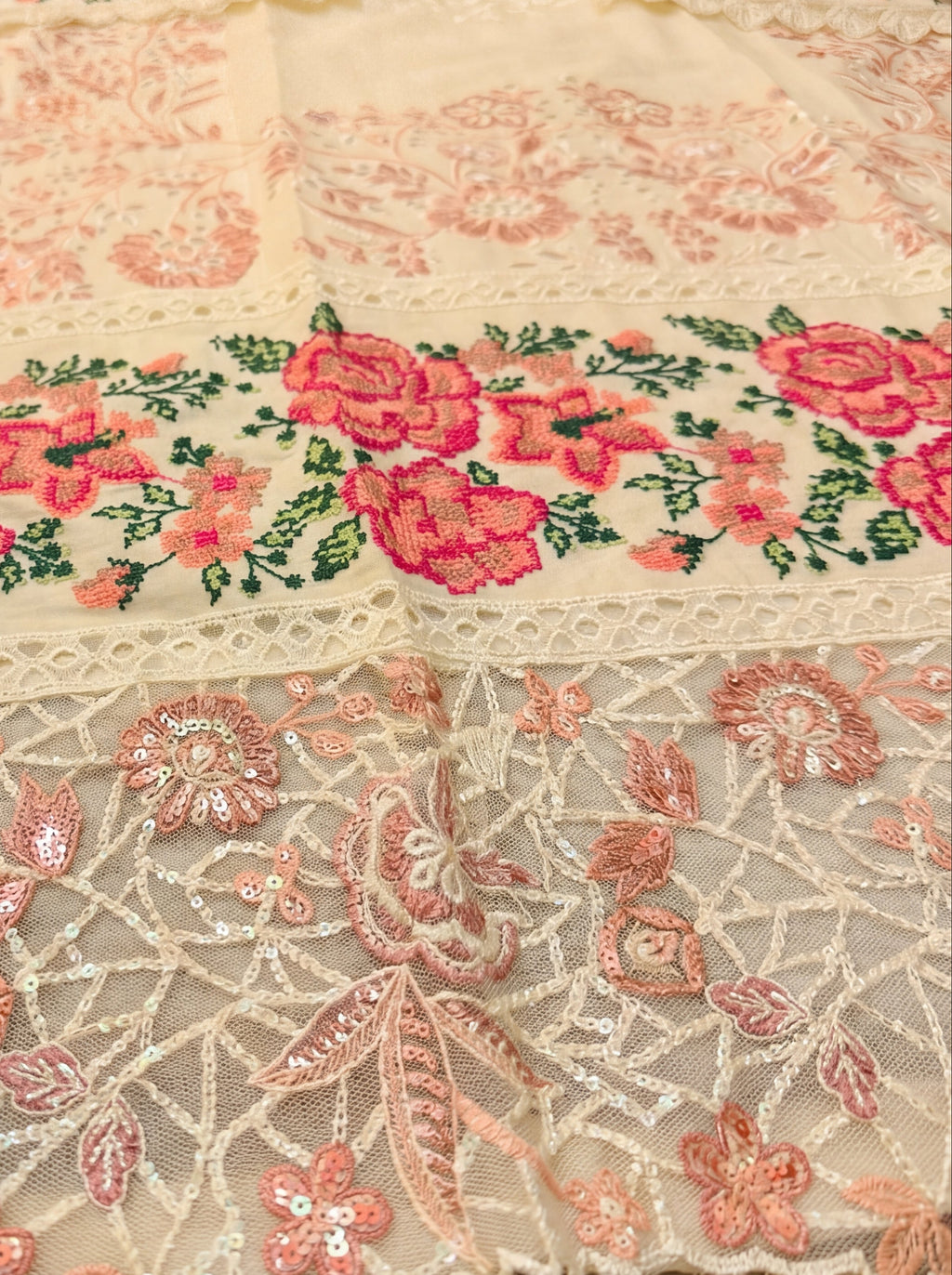 3 Piece Luxury Lawn Suit- Heavy Embroidered (Pret)