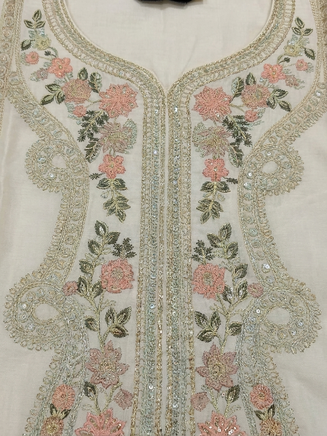 3 Piece Creamy Off-White Embroidered (Pret)