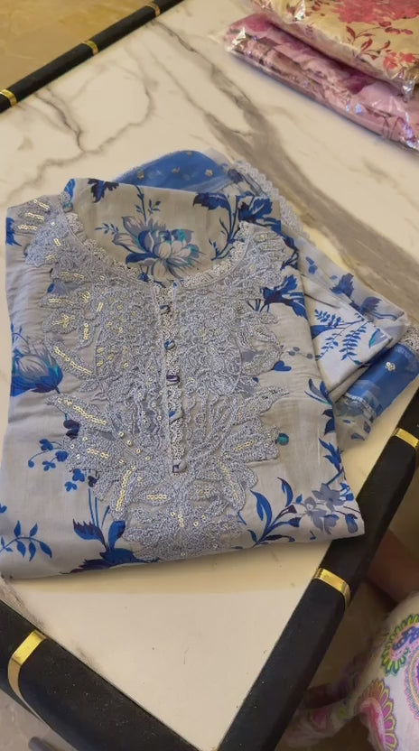 3 Piece Luxury Lawn Suit-Embroidered (Pret)