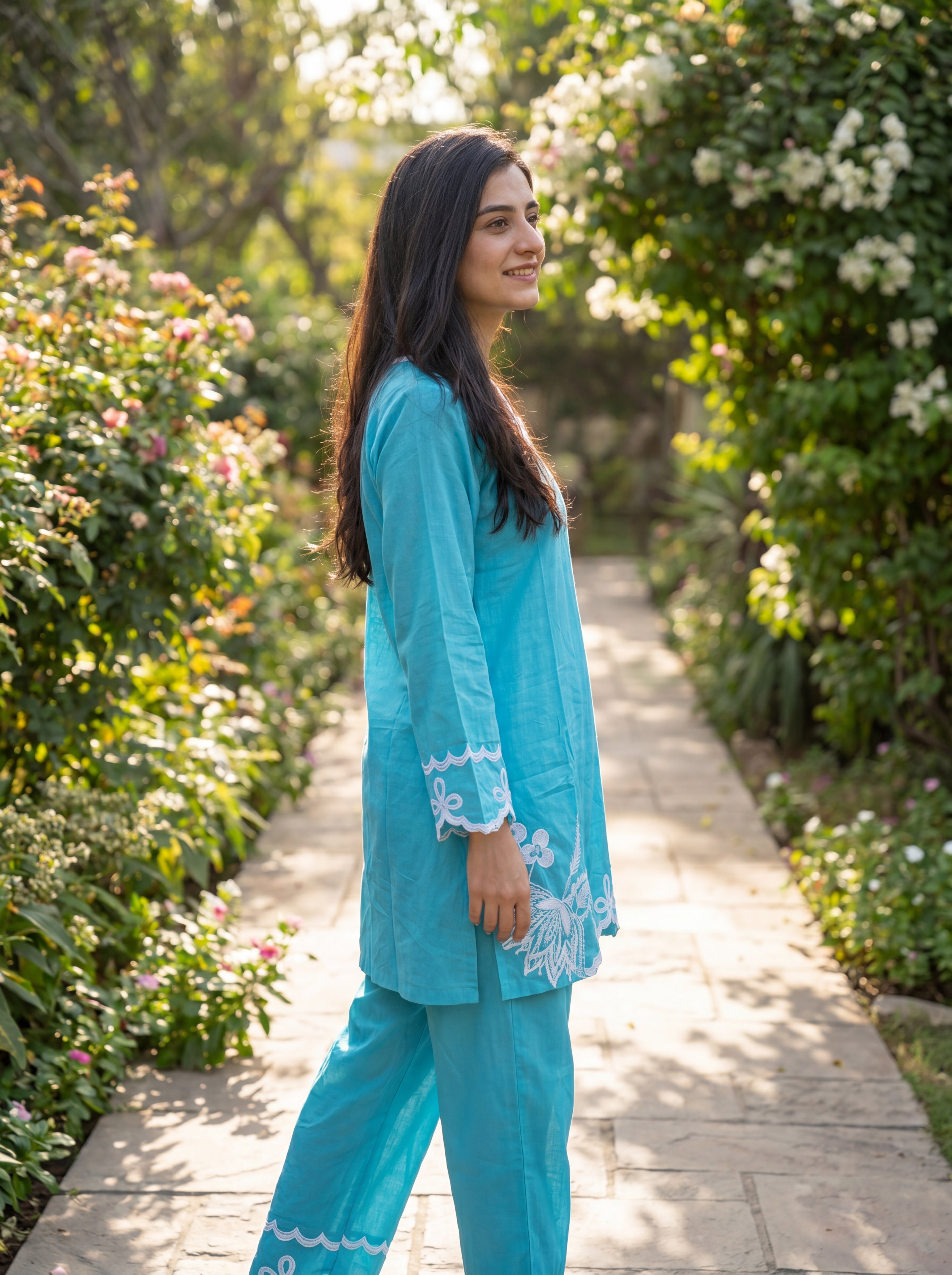 2 Piece Summer Cotton Suit-Embroidered(Pret)