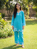 2 Piece Summer Cotton Suit-Embroidered(Pret)