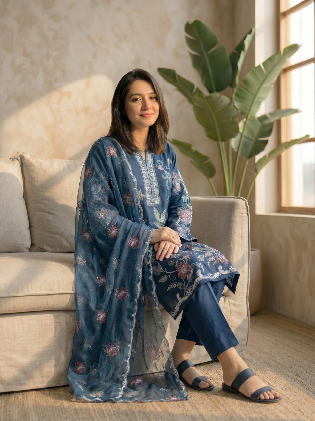 3 Piece Summer Cotton suit-Embroidered (Pret)